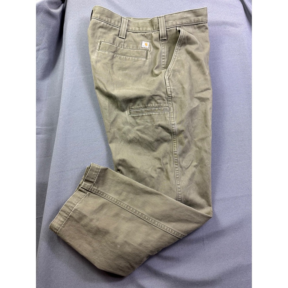Carhartt Men's Relaxed Fit Canvas Work Pants Olive Green 100095-301 38x30
